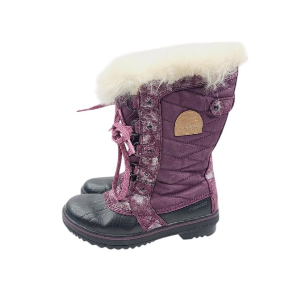 Sorel Girl's Purple Tofino Li NY2325-562 Fur‎ Mid-Calf Winter Snow Boot Size 4